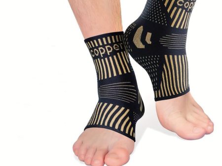 1 Pair Copper Ankle Sleeve-Ankle Heel Protection for Sports and Fitness High Stretch and Breathable, Christmas Gift For Sale