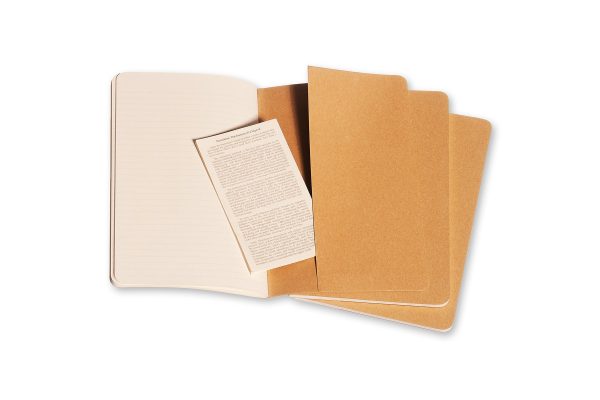 Moleskine Ruled Cahier L - Kraft Cover (3 Set) on Sale