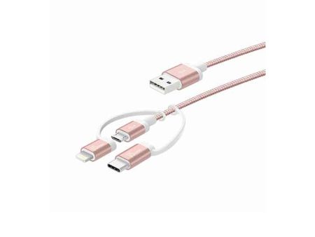 j5create JMLC11R 3-in1 Micro-USB Cable with Lightning & Type-C Adapter Supply