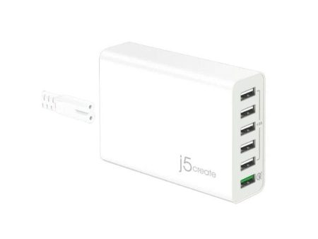 j5create 60W QC 3.0 USB 6-Port Charger (White) For Discount