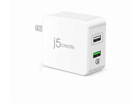 j5create JUP20 2-Port USB QC 3.0 Charger (White) Supply