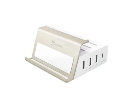 j5create 4-Port PD Super Charging Station Power Delivery & Quick Charge (White) For Cheap